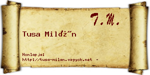 Tusa Milán névjegykártya