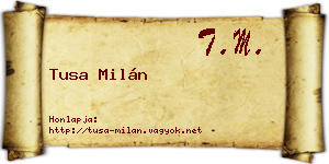 Tusa Milán névjegykártya